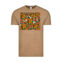 Vintage Coffee sunflower turquoise leopard cowhide horseshoe Vintage Tee - Artiststas