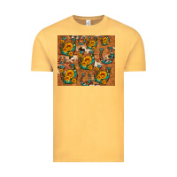 Vintage Mustard sunflower turquoise leopard cowhide horseshoe Vintage Tee - Artiststas