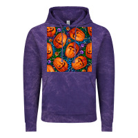 Cloud Purple halloween pumpkin and candy seamless pattern Vintage Hoodie - BundleAndBundleShop