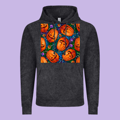 Halloween Pumpkin And Candy Seamless Pattern Vintage Hoodie Designed By Bundleandbundleshop