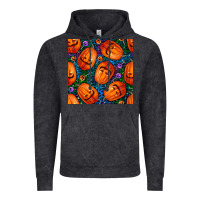 Vintage Black halloween pumpkin and candy seamless pattern Vintage Hoodie - BundleAndBundleShop