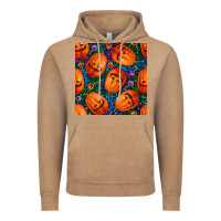 Vintage Coffee halloween pumpkin and candy seamless pattern Vintage Hoodie - BundleAndBundleShop