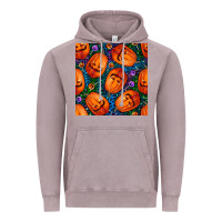 Vintage Zinc halloween pumpkin and candy seamless pattern Vintage Hoodie - BundleAndBundleShop