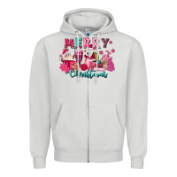 Dove Grey pink christmas coffee cups Zipper Hoodie - MaliasSmallBusiness