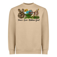 Mushroom Peace Love Nubian Goat Heavyweight Sweatshirt - LillyAllenDesigns
