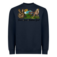 Navy Peace Love Nubian Goat Heavyweight Sweatshirt - LillyAllenDesigns