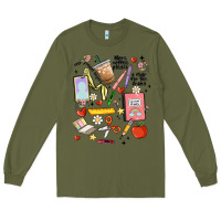Army Green can't talk right now doing teacher stuff Long Sleeve Tee - MaliasSmallBusiness