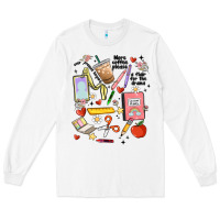 White can't talk right now doing teacher stuff Long Sleeve Tee - MaliasSmallBusiness