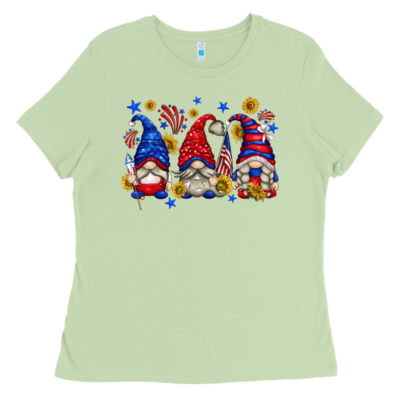 American Gnomes With Sunflowers Ladies Tee by texasbilliewilder | Teevron