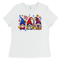 White American gnomes with sunflowers Ladies Tee - texasbilliewilder