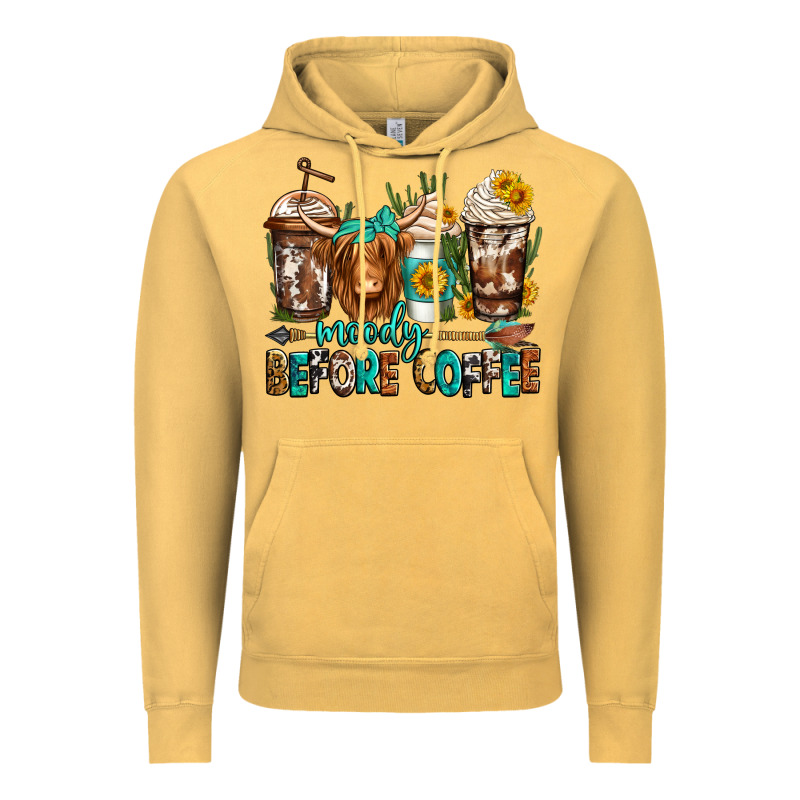 Moody Before Coffee Longhaired Cow Coffee Vintage Hoodie by Jasminsmagicworld | Teevron