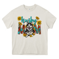 Cream western alaskan husky mom Heavy Core Tee - texasbilliewilder