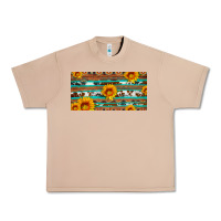 Burro aztec sunflower cowhide license plate Urban Heavy Tee - Artiststas