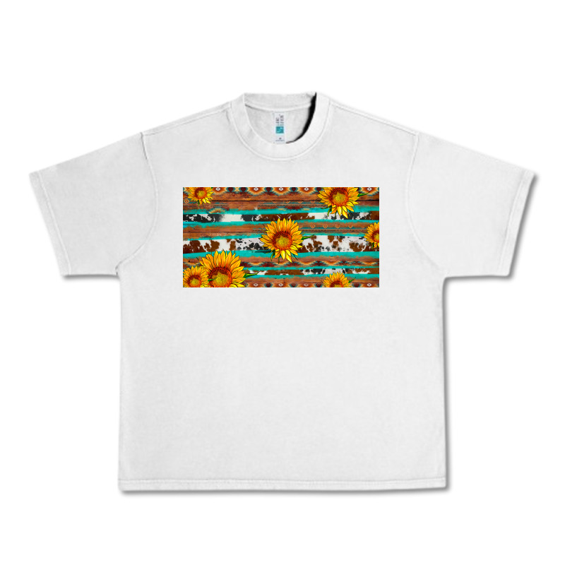 Aztec Sunflower Cowhide License Plate Urban Heavy Tee by Artiststas | Teevron