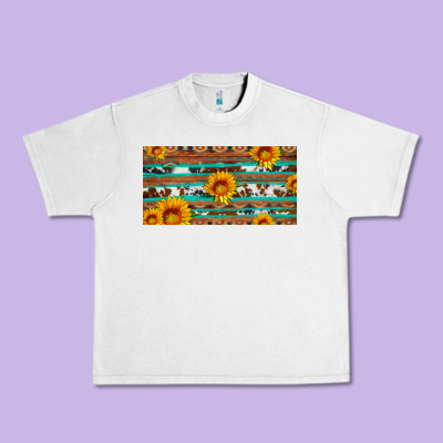 Aztec Sunflower Cowhide License Plate Urban Heavy Tee Designed By Artiststas