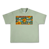 Oil Green aztec sunflower cowhide license plate Urban Heavy Tee - Artiststas