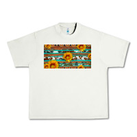 Pistachio aztec sunflower cowhide license plate Urban Heavy Tee - Artiststas