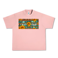 Salmon aztec sunflower cowhide license plate Urban Heavy Tee - Artiststas