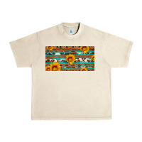 Sandshell aztec sunflower cowhide license plate Urban Heavy Tee - Artiststas