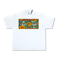White aztec sunflower cowhide license plate Urban Heavy Tee - Artiststas