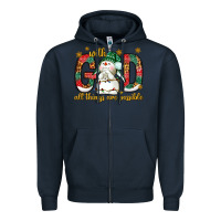 Navy With God all things are possible with snowman Zipper Hoodie - NancyCooperArtShop