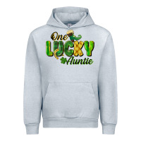 Heather Grey One Lucky Auntie St. Patrick's Day Urban Hoodie - CowGirlArtShop
