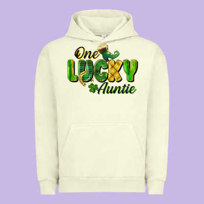 One Lucky Auntie St. Patrick's Day Urban Hoodie Designed By Cowgirlartshop