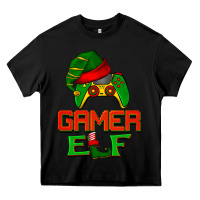 Black Christmas gamer elf Heavy Core Tee - BarkalooDesign