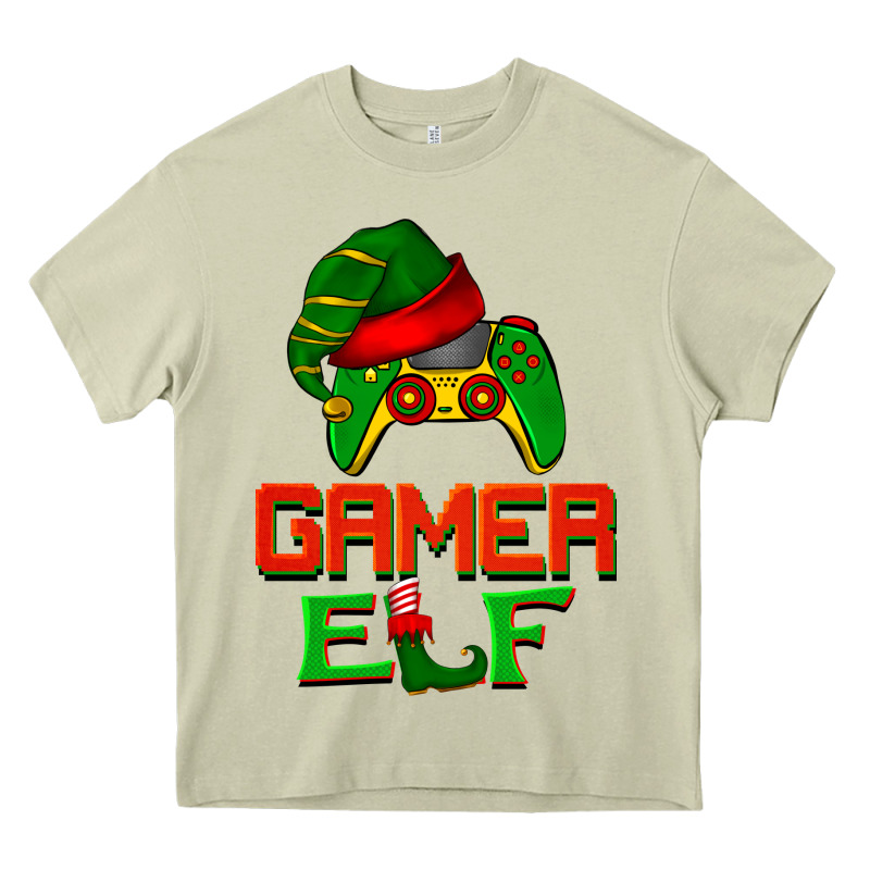 Christmas Gamer Elf Heavy Core Tee by BarkalooDesign | Teevron