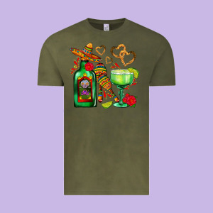 Mexican Tequila Margarita And Maracas Vintage Tee Designed By Adodesignshop