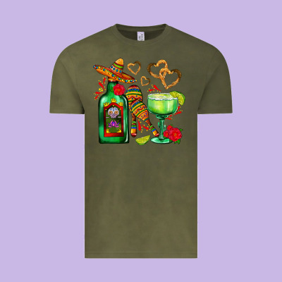 Mexican Tequila Margarita And Maracas Vintage Tee Designed By Adodesignshop