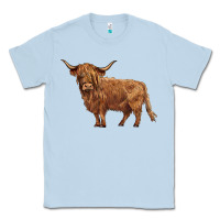 Dusty Blue highland cow Classic Tee - BarkalooDesign