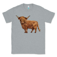 Heather Grey highland cow Classic Tee - BarkalooDesign