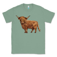 Sage highland cow Classic Tee - BarkalooDesign