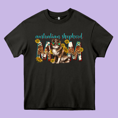 Western Australian Shepherd Mom Heavy Core Tee Designed By Texasbilliewilder