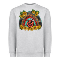 Heather Grey ladybuy  rainbow Heavyweight Sweatshirt - BarkalooDesign
