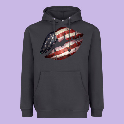 American Flag Lips Heavyweight Hoodie Designed By Bettercallsaul