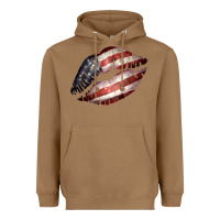 Toasted Coconut American Flag Lips Heavyweight Hoodie - Bettercallsaul