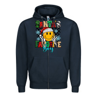 Navy santas favorite boy Zipper Hoodie - MaliasSmallBusiness