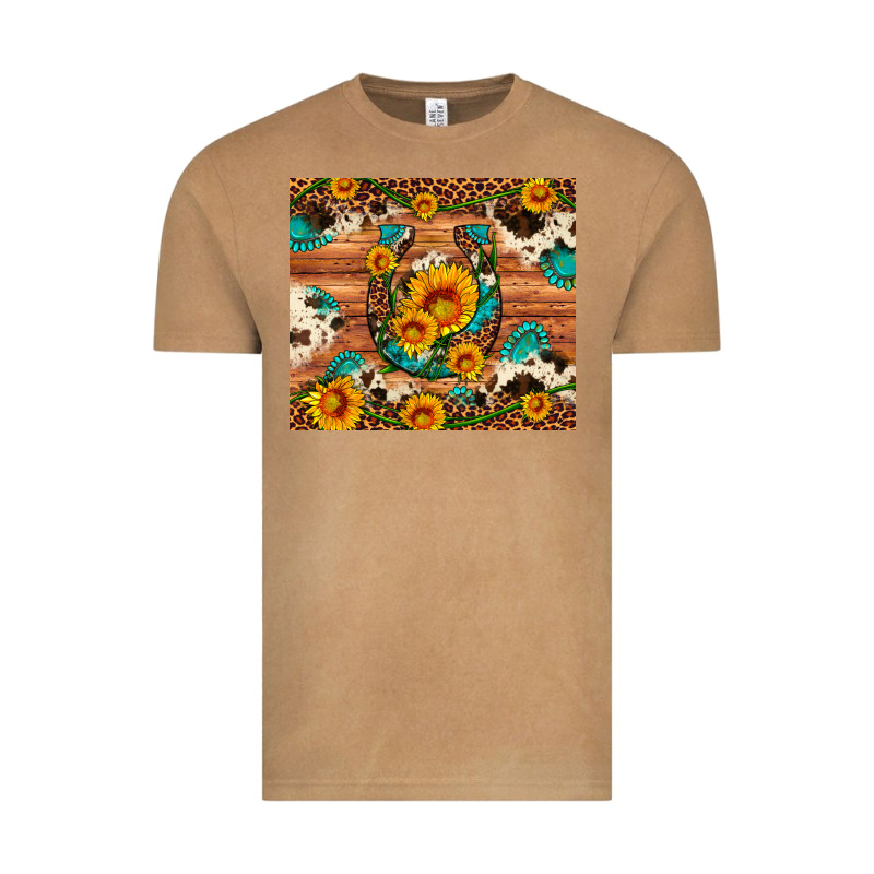 Sunflower Gemstone Leopard Cowhide Horseshoe Vintage Tee by Artiststas | Teevron