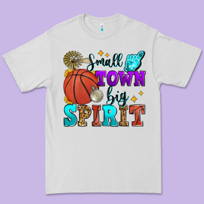 Small Town Big Spirit Basketball Premium Tee Designed By Zillion Design Studio