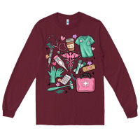Burgundy can't talk right now doing medical assistant stuff Long Sleeve Tee - MaliasSmallBusiness