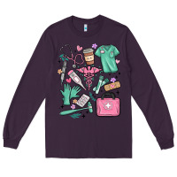 Plum can't talk right now doing medical assistant stuff Long Sleeve Tee - MaliasSmallBusiness