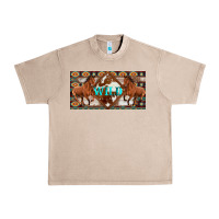 French Oak aztec horses and wild with cowhide license plate template Urban Heavy Tee - Artiststas