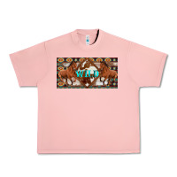 Salmon aztec horses and wild with cowhide license plate template Urban Heavy Tee - Artiststas