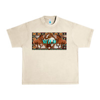 Sandshell aztec horses and wild with cowhide license plate template Urban Heavy Tee - Artiststas