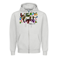 Dove Grey be the light matthew 5 14 Zipper Hoodie - MaliasSmallBusiness