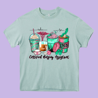 Certified Nursing Assistant Coffee Cups Heavy Core Tee Designed By Zillion Design Studio