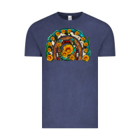 Vintage Denim sunflower gemstone leopard cowhide horseshoe rainbow Vintage Tee - Artiststas