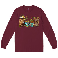 Burgundy sunflower gemstone coffee Long Sleeve Tee - JahusDesignShop